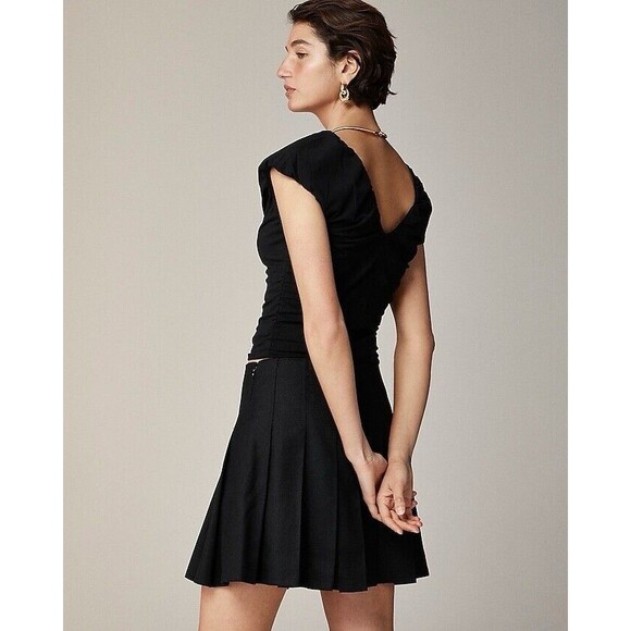 J. Crew J.Crew Ruched V Neck Top Shirt Stretch Cotton Blend NWT Size S Small - Picture 4 of 8